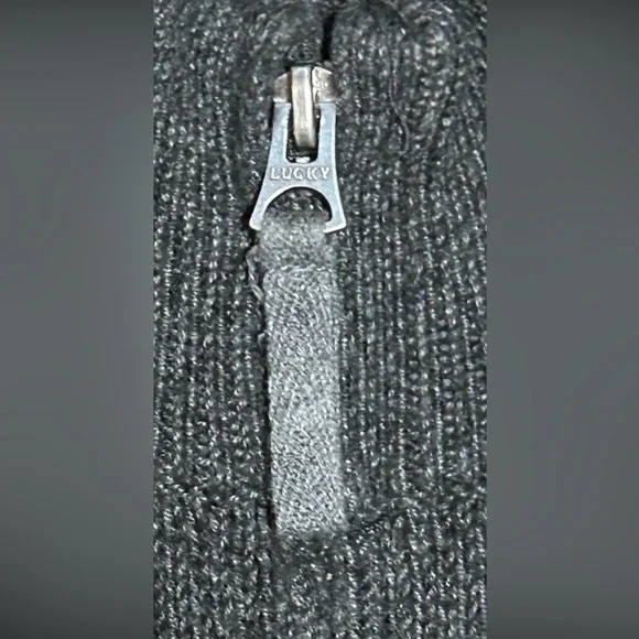 Indian Motorcycle Men's Large Full Zip Gray Knit Jacket Lucky Brand - Picture 3 of 15